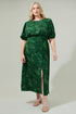 Woodland Floral Smocked Midi Dress Curve
